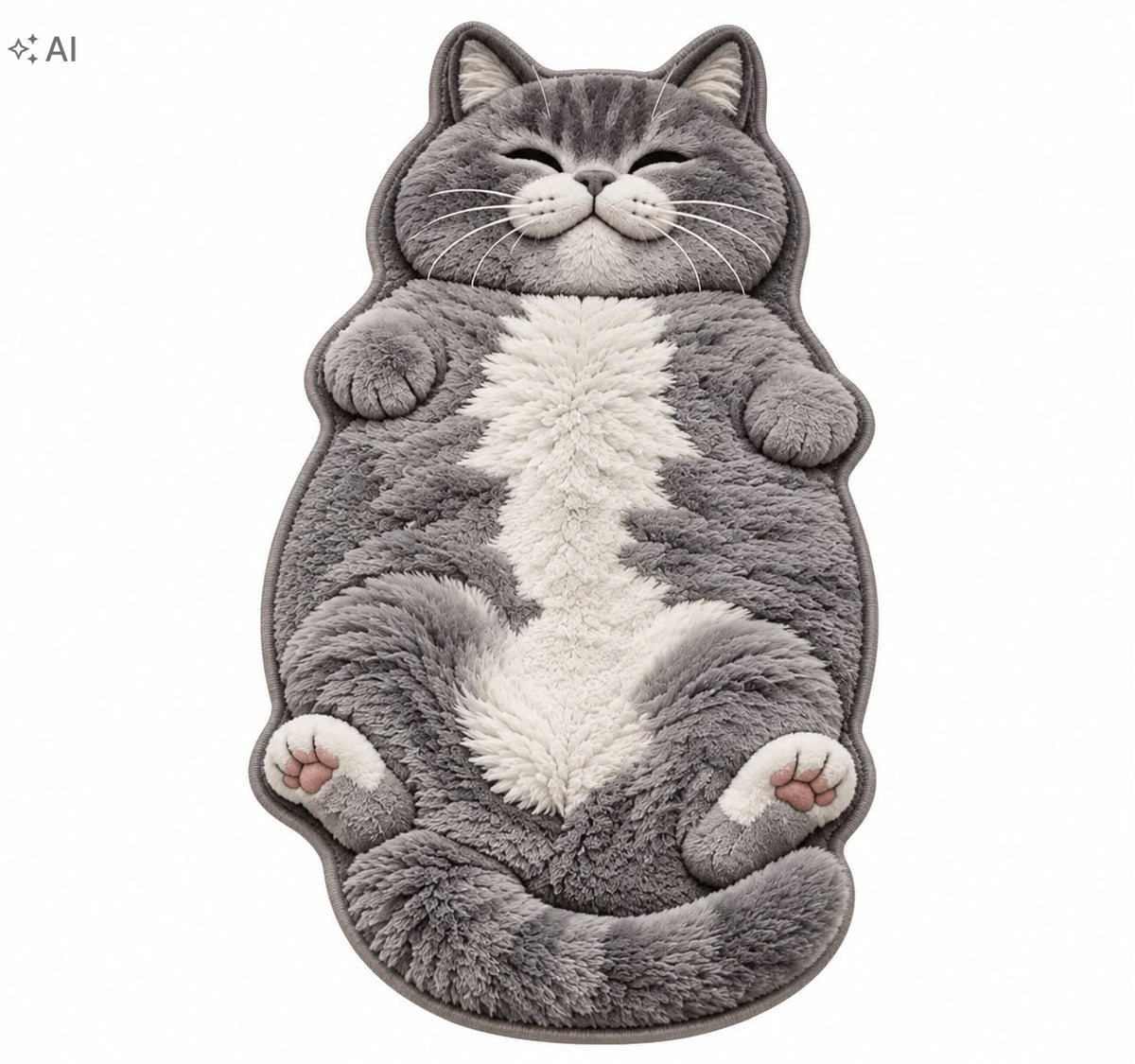 CARPET GREY CAT 120X60 FOR CHILDREN'S ROOM LIVING ROOM PREMIUM SOFT 3D EFFECT