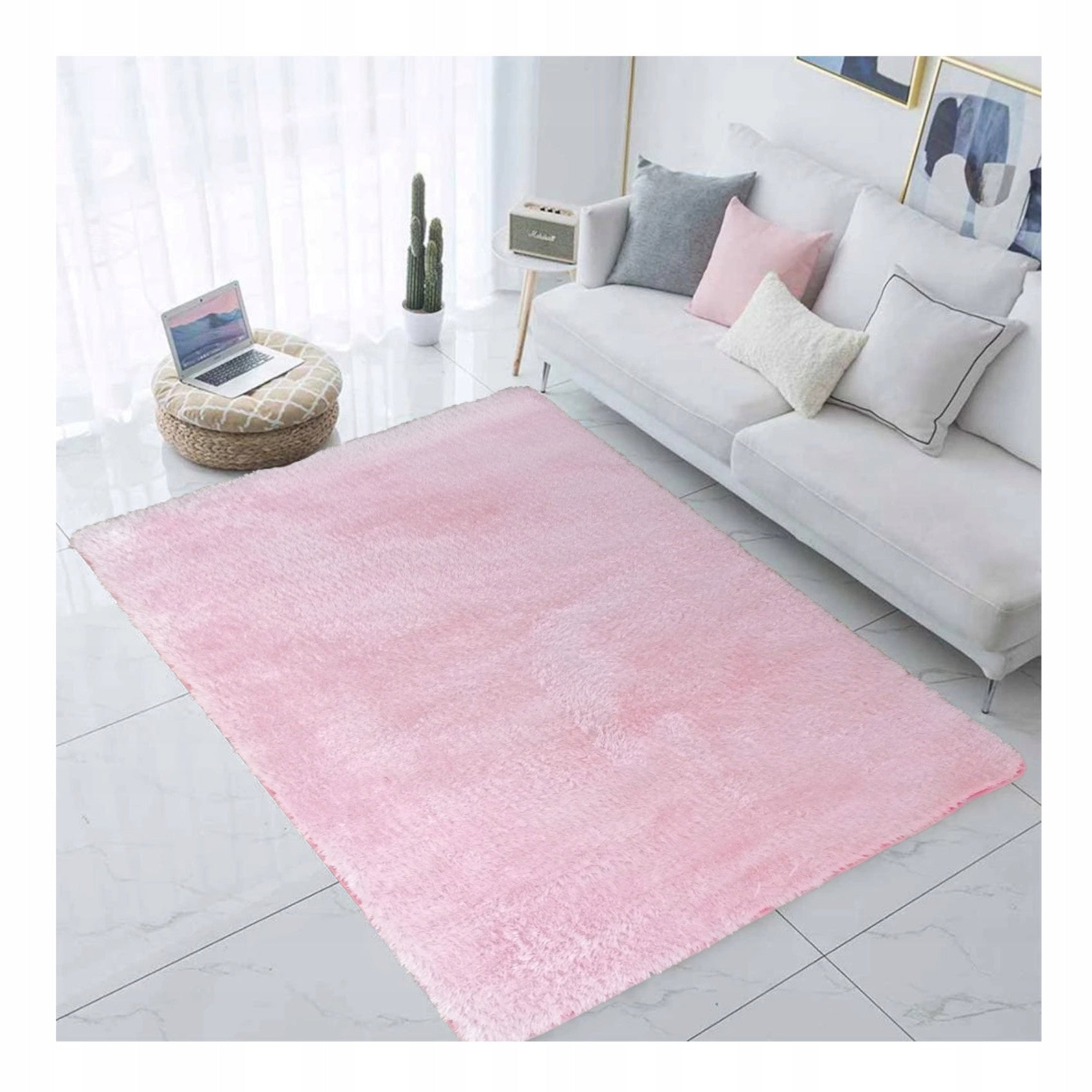 CARPET PLUSH 200x300 FLUFFY FUR SOFT NICE HIGH FASHIONABLE pink Manufacturer code DYWAN PLUSZOWY PUSZYSTY MIĘKKI GRUBY 35mm