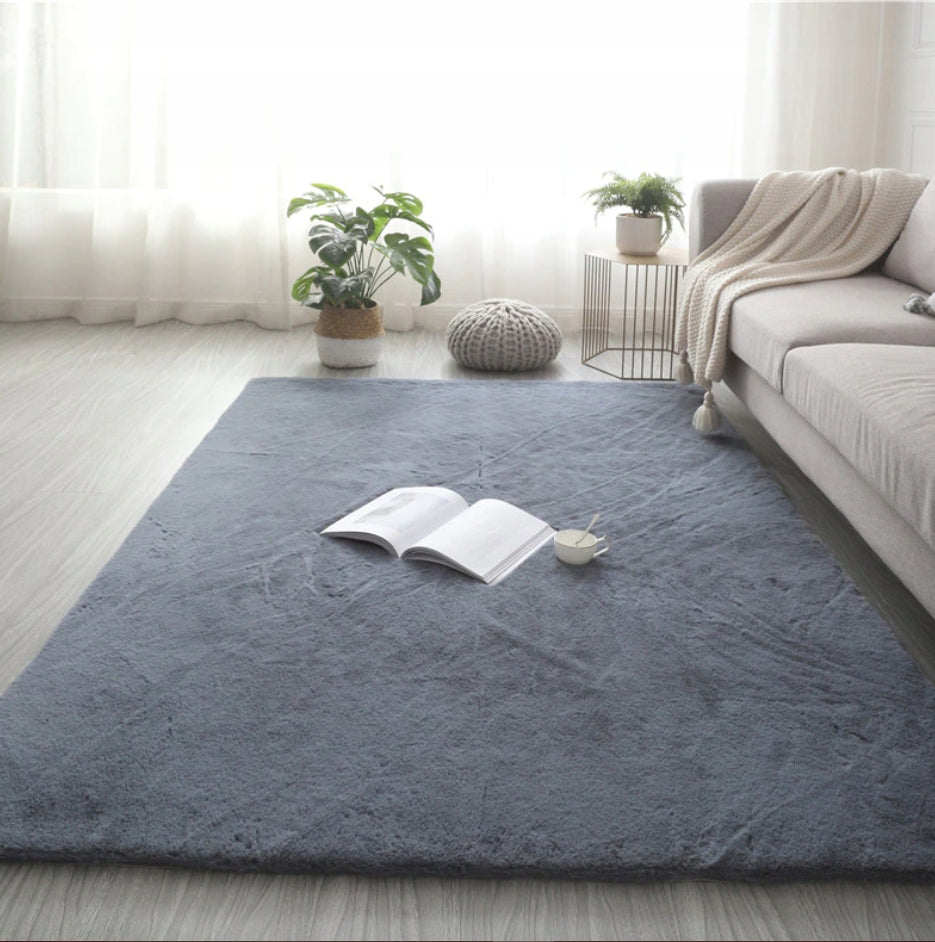 CARPET PLUSH DARK GREY SOFT RABBIT FUR 160x220 CM EAN (GTIN) 5904890445314