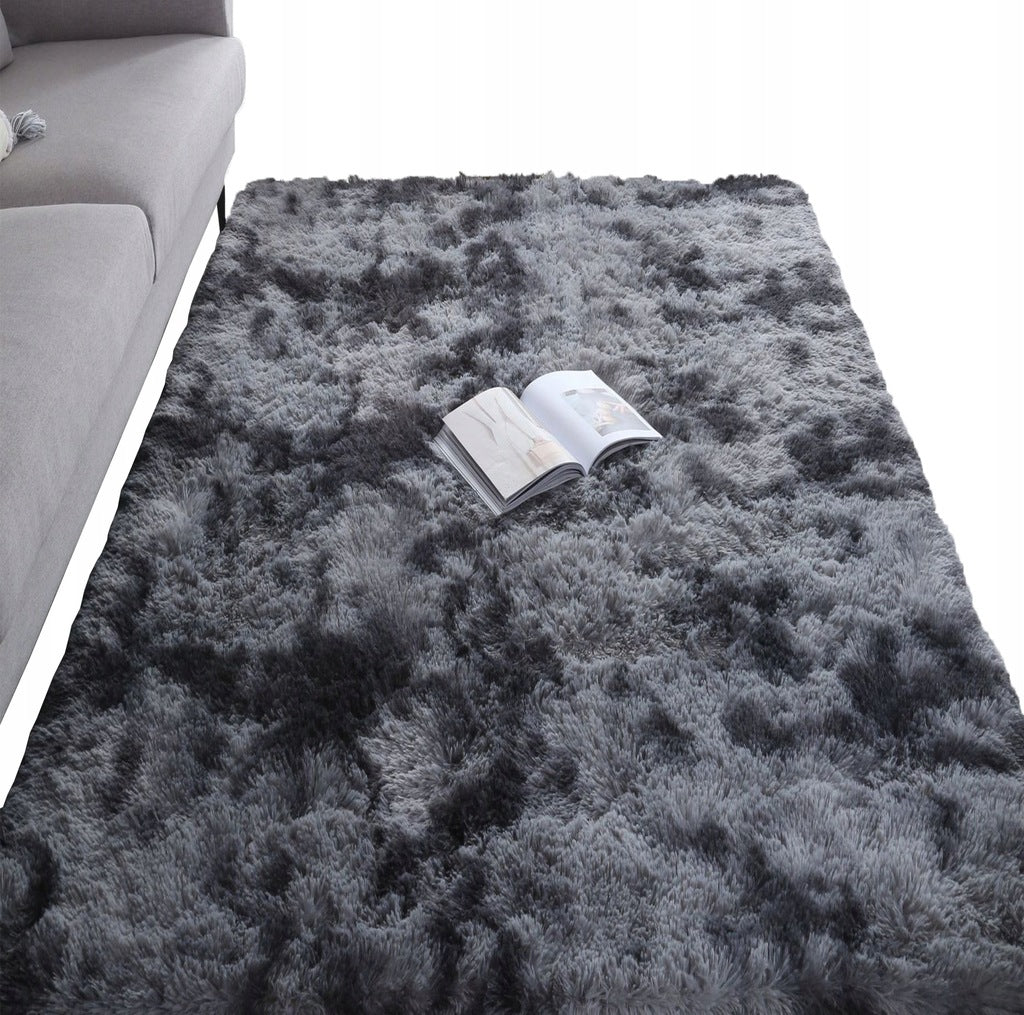 CARPET PLUSH DARK GREY SOFT SHAGGY THICK HAIRY 300x200CM FURRY