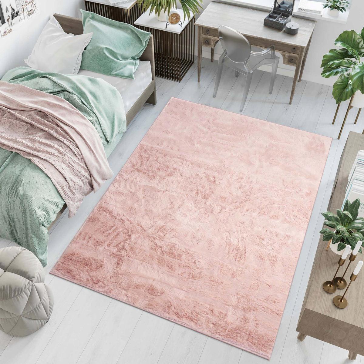 CARPET RABBIT FUR FLUFFY SOFT FUR FOR LIVING ROOM 80x120 cm Manufacturer code dywan Rabbit Bella New