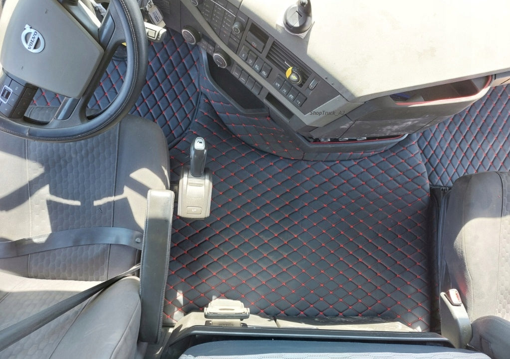 CARPET RUG QUILTED DIAMONDS NEW VOLVO FH4 FROM 2013 AUTOMATIC BLACK-RED Manufacturer's catalog number 658745526585