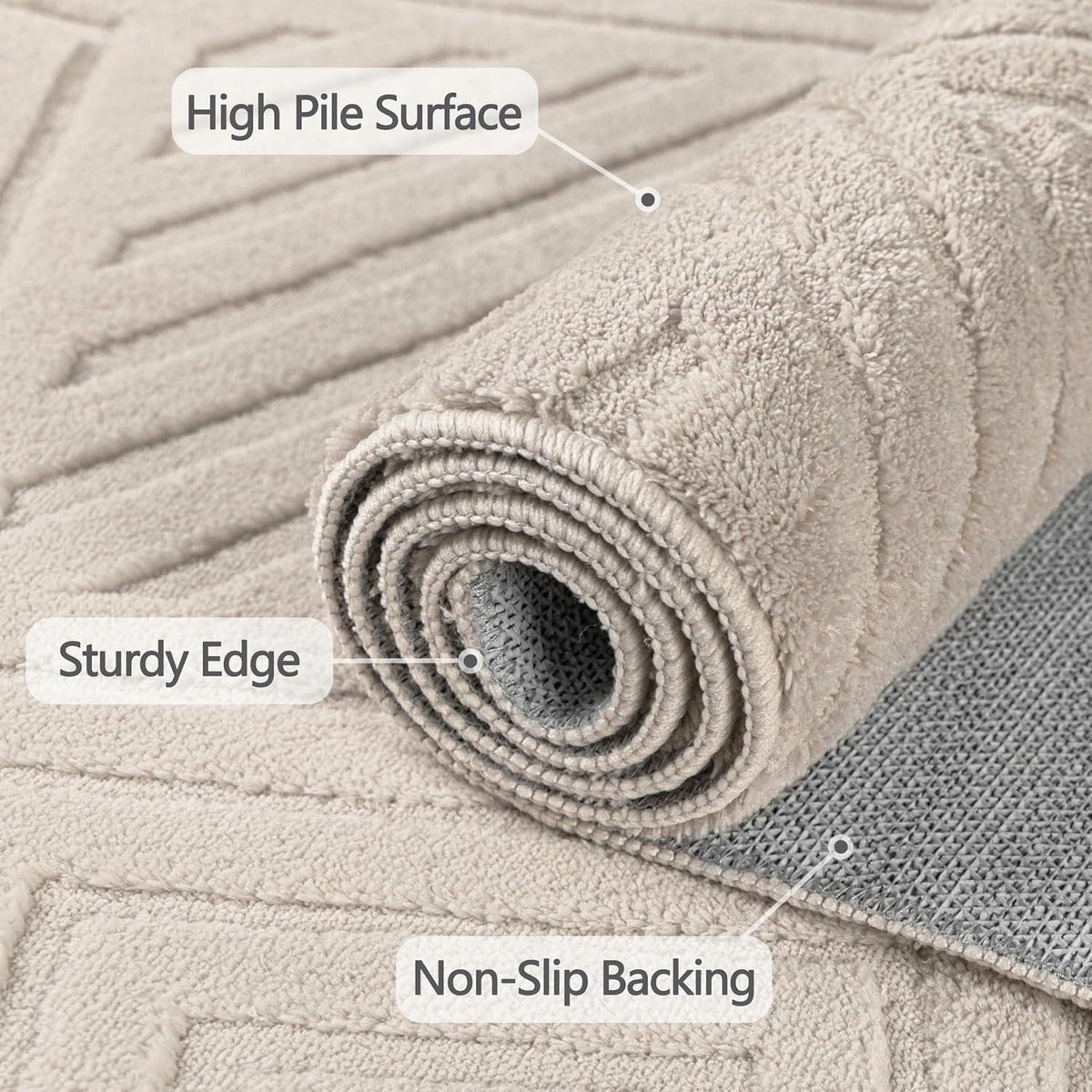 CARPET SIDEWALK FOR HALLWAY 80X300 BEIGE WASHING 3D ANTI-SLIP Brand 3D