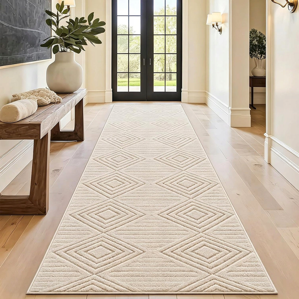 CARPET SIDEWALK FOR HALLWAY 80X300 BEIGE WASHING 3D ANTI-SLIP