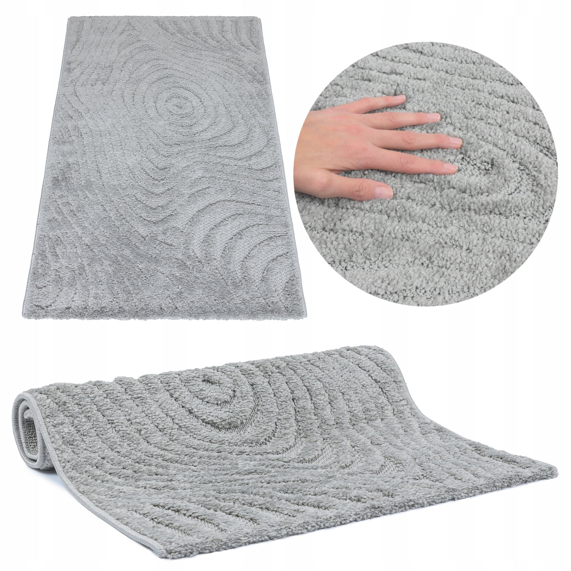 CARPET SIDEWALK GREY FOR BEDROOM HALLWAY TWO-LEVEL 3D BOHO 60x100CM Packaging status original