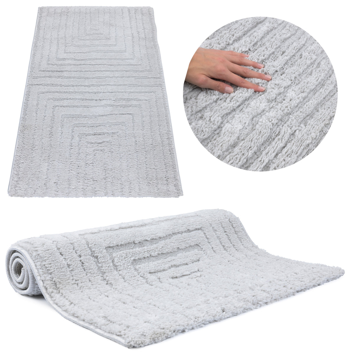 CARPET SIDEWALK GREY SOFT FASHIONABLE MODERN FOR BEDROOM 3D 80x150CM