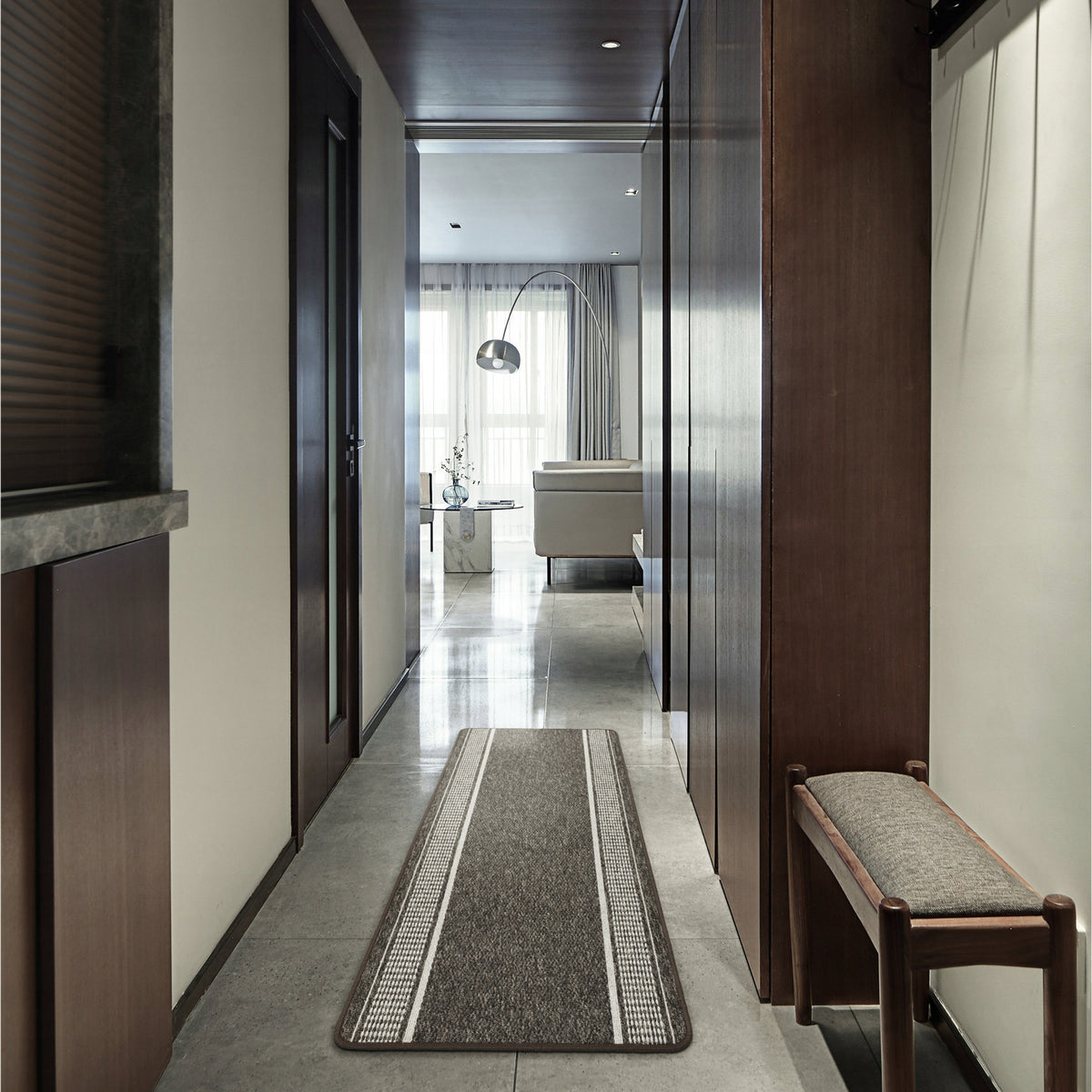 CARPET SIDEWALK NON-SLIP 67x160cm FOR KITCHEN HALLWAY BROWN WOVEN EAN (GTIN) 5904169761572