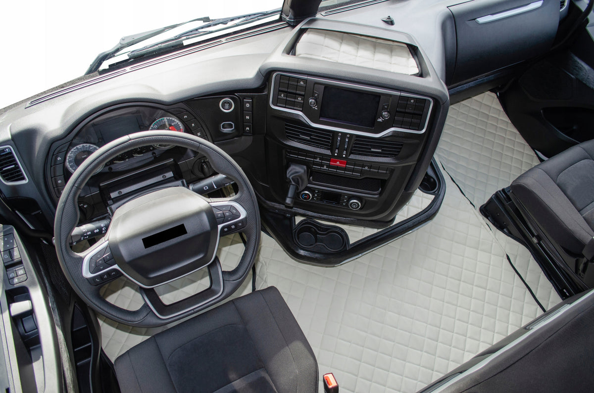 CARPETS QUILTED ECO LEATHER IVECO S-WAY 2019- 2023 BEIGE