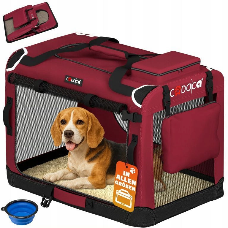 CARRYING BAG TRANSPORTER FOR CAT DOG L 70x52x50 Burgundy Packaging status original
