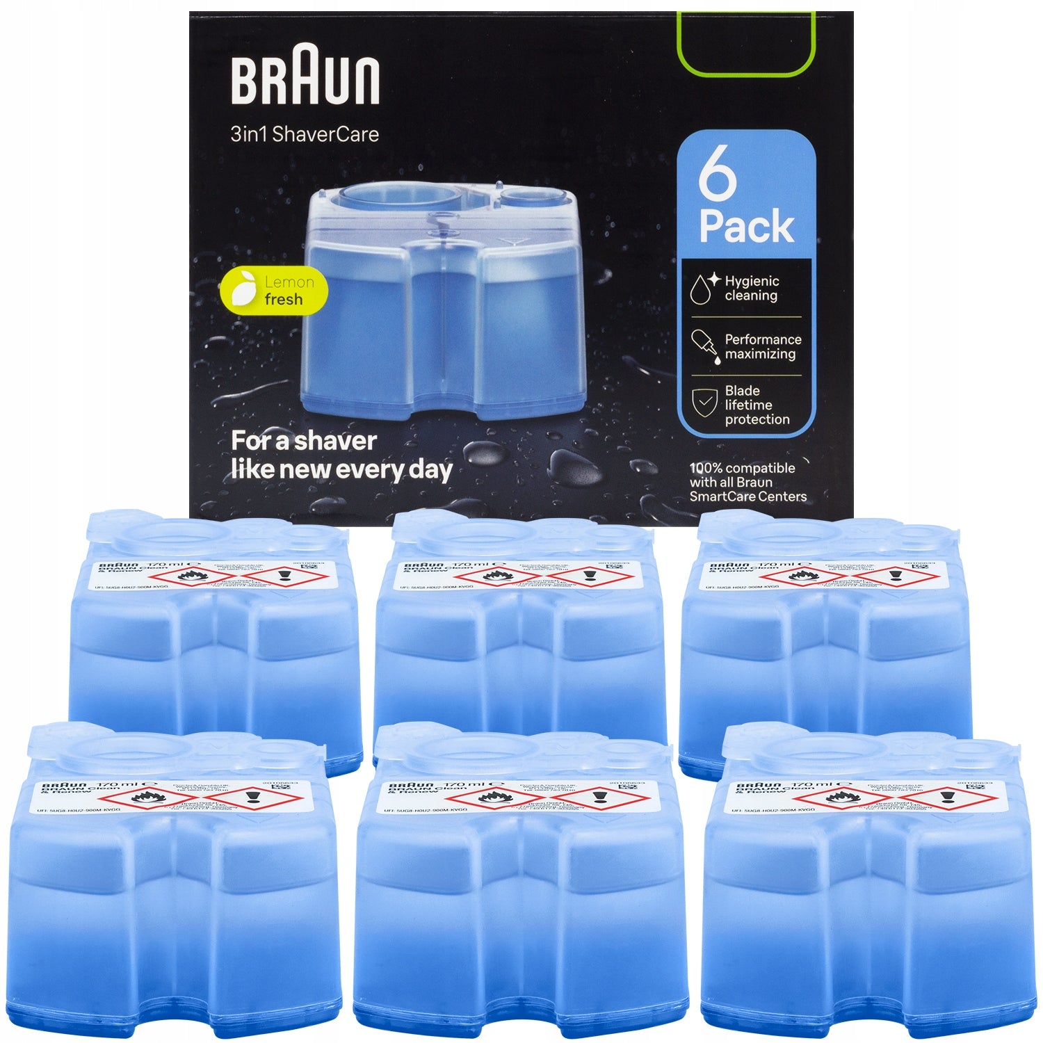 CARTRIDGE LIQUID FOR SHAVERS BRAUN CCR 5+1 CLEAN&RENE FOR CLEANING REPLACEABLE