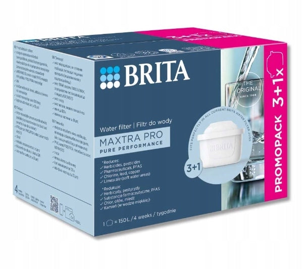 CARTRIDGE WATER FILTER BRITA MAXTRA PURE PRO PERFORMANCE FOR JUGS 4 PIECES Packaging status original