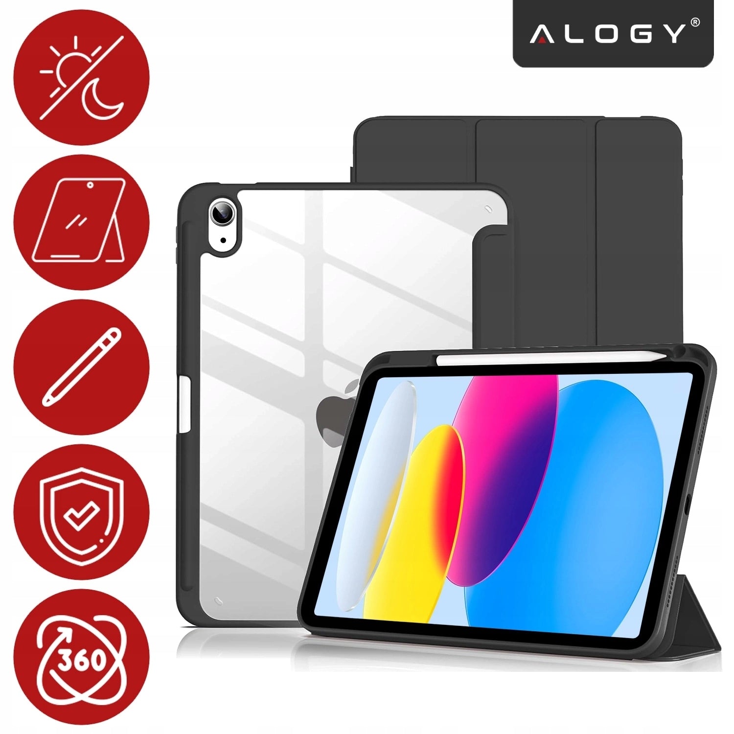 CASE SMART PENCIL IPAD 10.9 2022 IPAD 11 A16 2025 PROTECTION BLACK Manufacturer code Etui hybrydowe z miejscem na rysik 79090