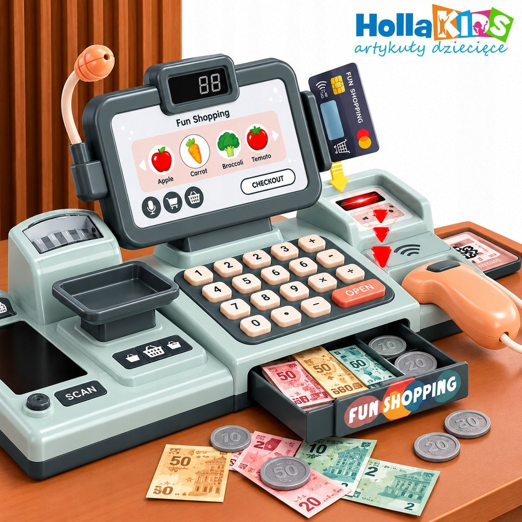 CASH REGISTER 25 ele BASKET SCANNER CARD PRODUCTS SHOP TAPE SOUNDS Packaging status original