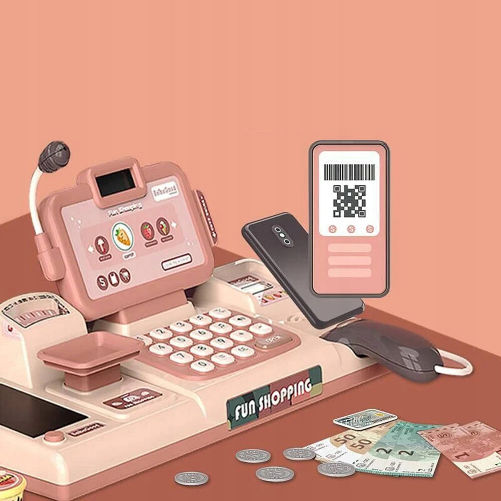 CASH REGISTER BASKET READER SCANS COUNTING PHONE PRODUCTS TAPE WEIGHT 25el Character/Title other