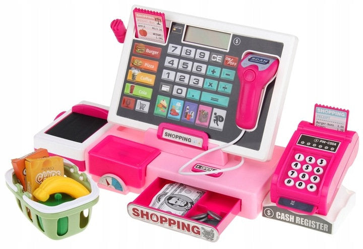 CASH REGISTER FLAT FOR CHILDREN SCANNER CALCULATOR Packaging status original