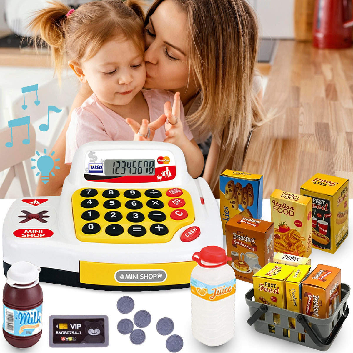 CASH REGISTER FOR CHILDREN SHOP TOY CALCULATOR PRODUCTS LIGHT XXL EAN (GTIN) 5907138714852
