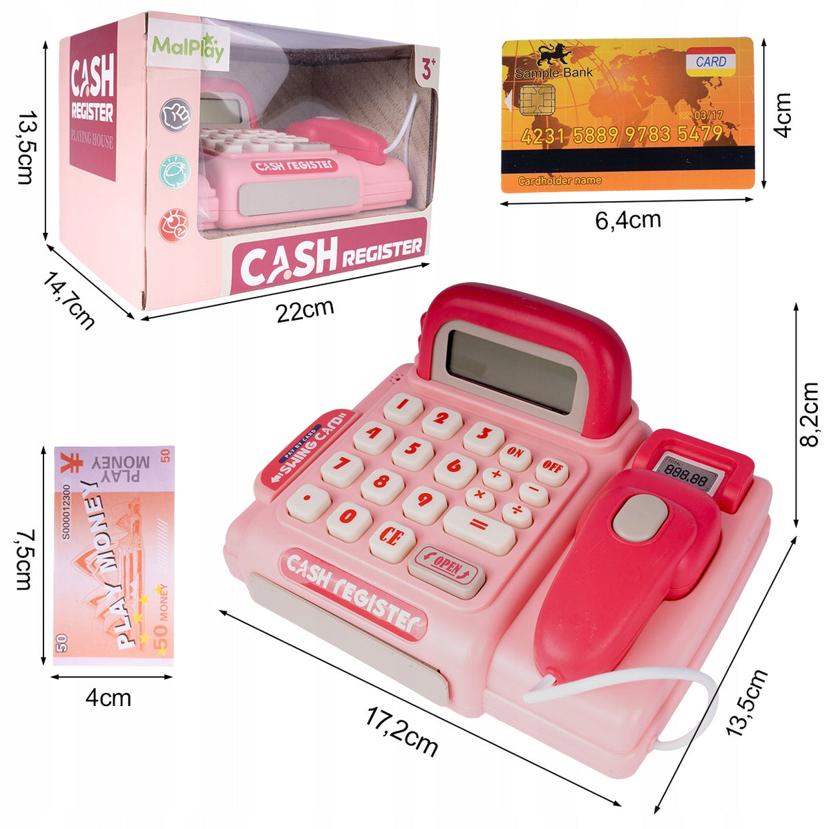 CASH REGISTER FOR CHILDREN SOUND SCANNER CALCULATOR ACCESSORIES SET Manufacturer code 112088
