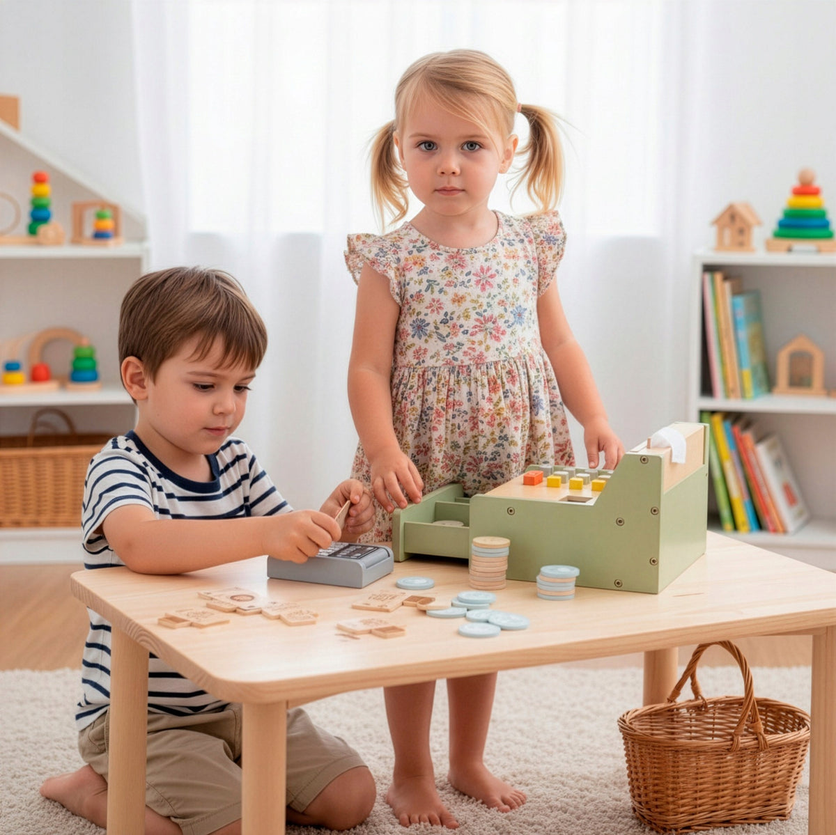CASH REGISTER FOR CHILDREN TOY WOODEN SCANNER ACCESSORIES Manufacturer code KG0057