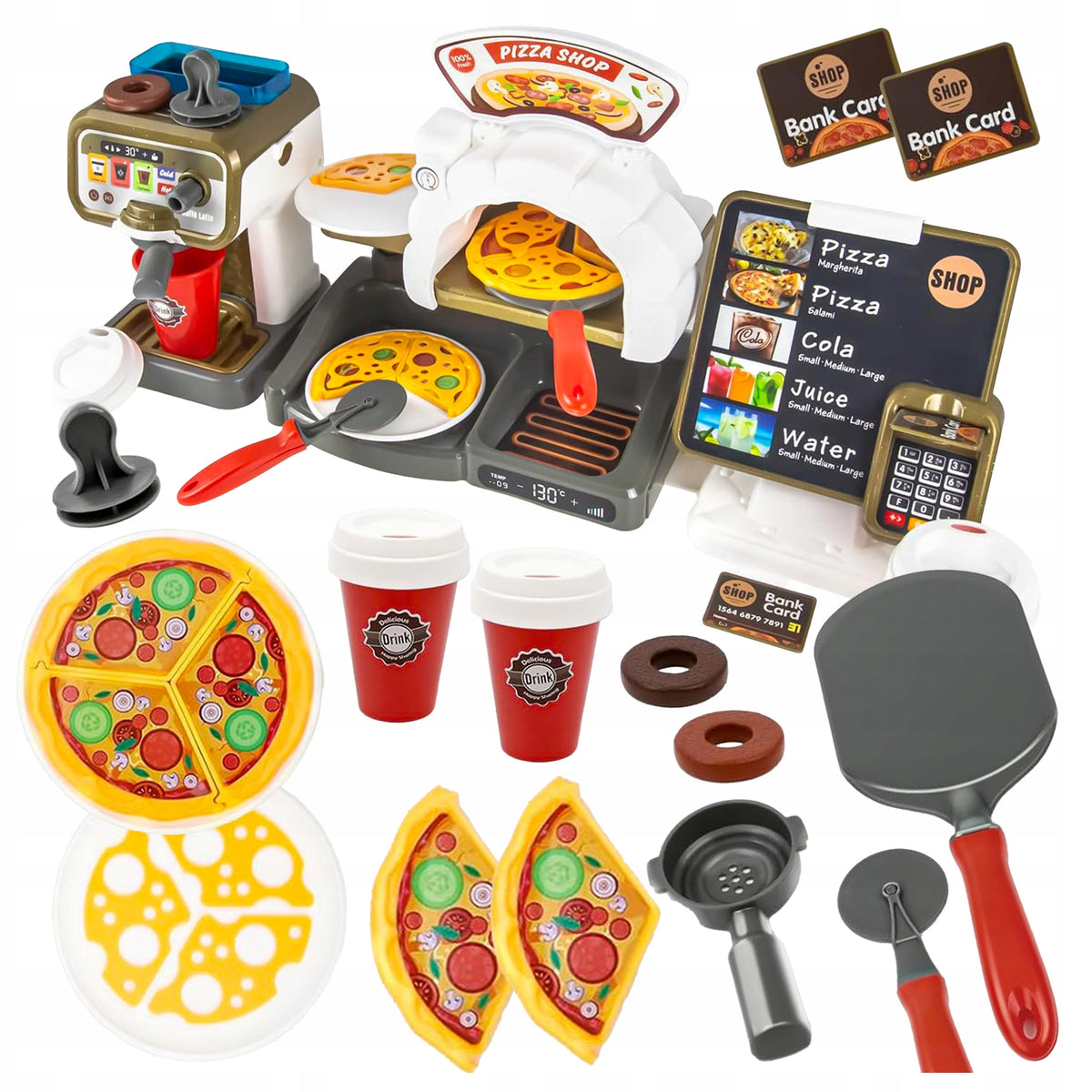 CASH REGISTER FOR CHILDREN WITH SOUND PIZZA OVEN EXPRESS LARGE SET 27EL