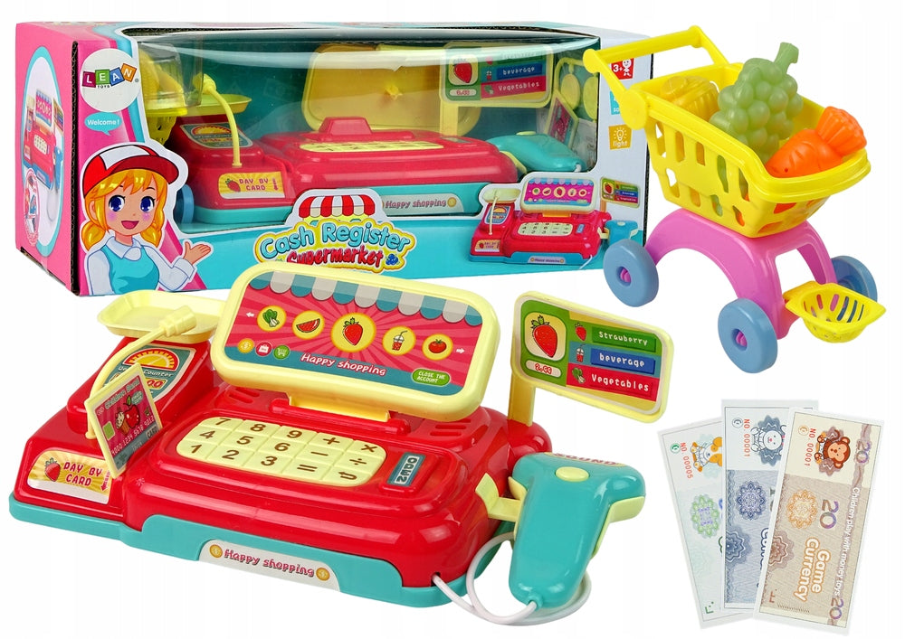 CASH REGISTER SCALE BATTERY-OPERATED SCANNER BANKNOTES`TOY FOR CHILD SOUND