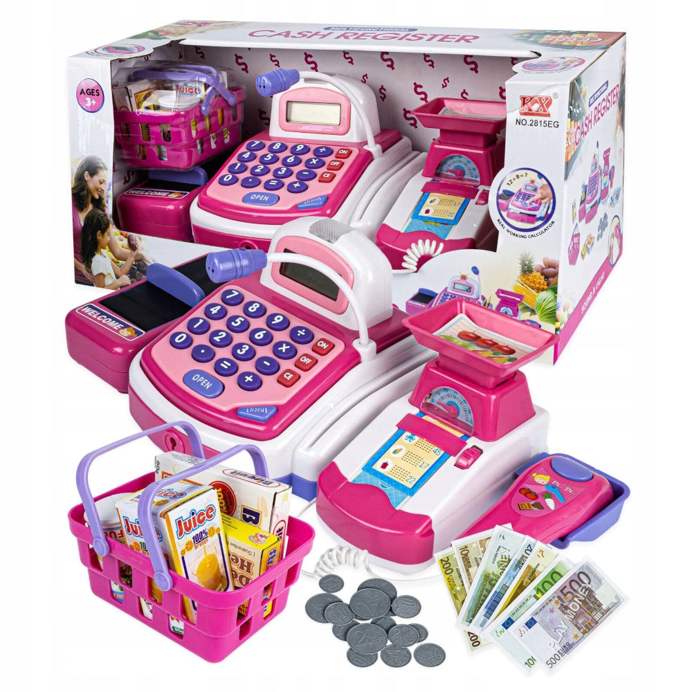 CASH REGISTER SHOP FOR CHILDREN BASKET PRODUCTS TAPE SCANNER COIN WEIGHT Character/Title other