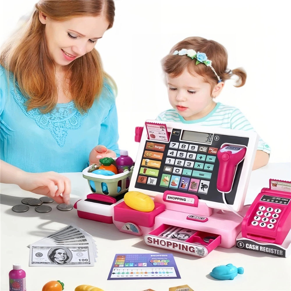 CASH REGISTER SHOP FOR CHILDREN TERMINAL POS CALCULATOR PINK Brand no brand