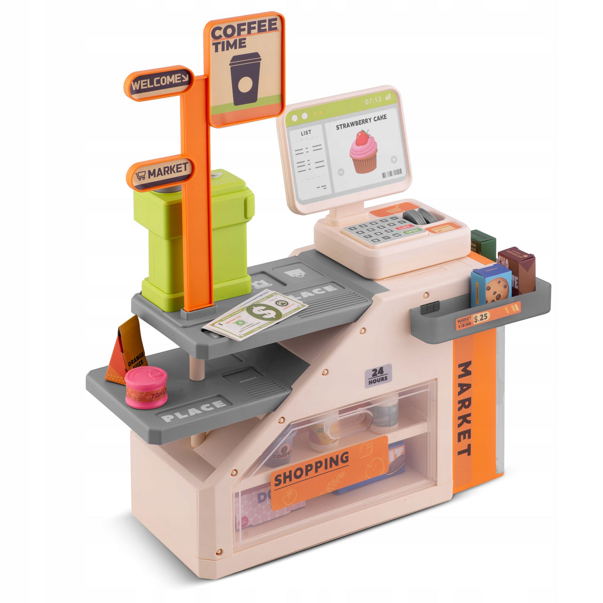 CASH REGISTER SHOP INTERACTIVE FOR CHILDREN LARGE SET SCANNER EXPRESS Packaging status original