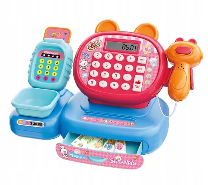 CASH REGISTER WITH CALCULATOR COLOR LIGHT SOUND SCANNER MONEY Manufacturer code KSA8823