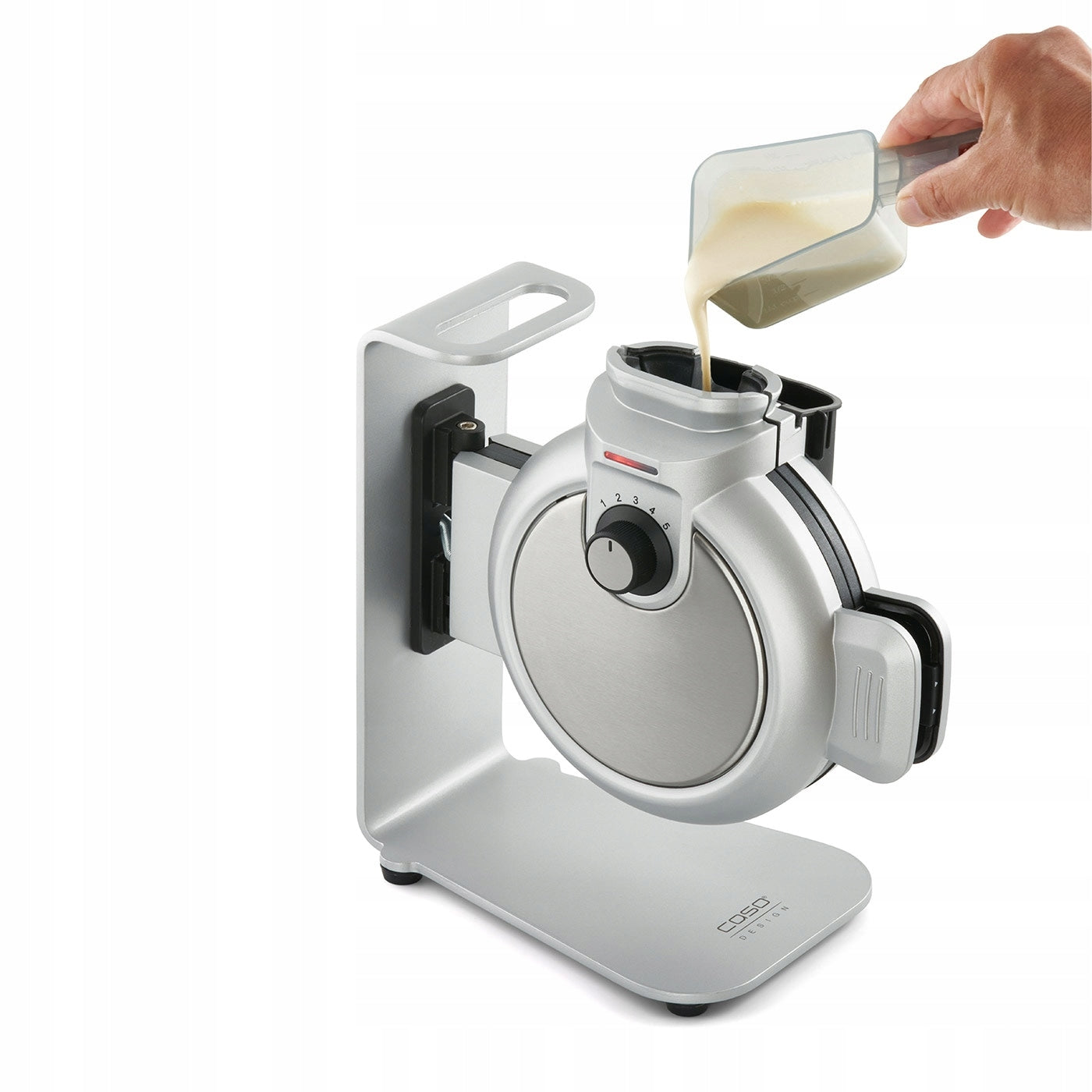 CASO WaffleUp Vertical Waffle Iron SILVER 800W Round Waffles 403C321 Packaging status original