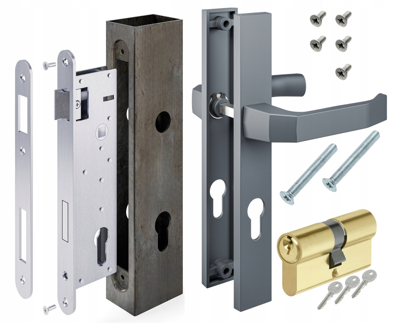 CASSETTE 60X40 WITH LOCK INSERT HANDLE PRESTIGE ANTHRACITE SET FOR WICKET
