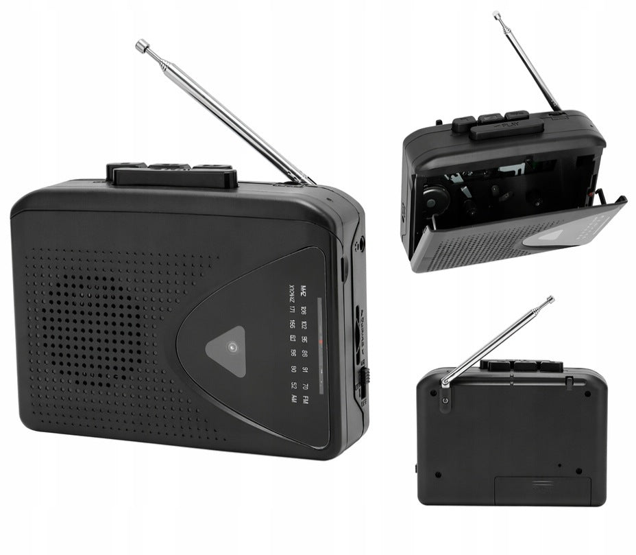 CASSETTE PLAYER PORTABLE WALKMAN AM FM BLACK Packaging status original