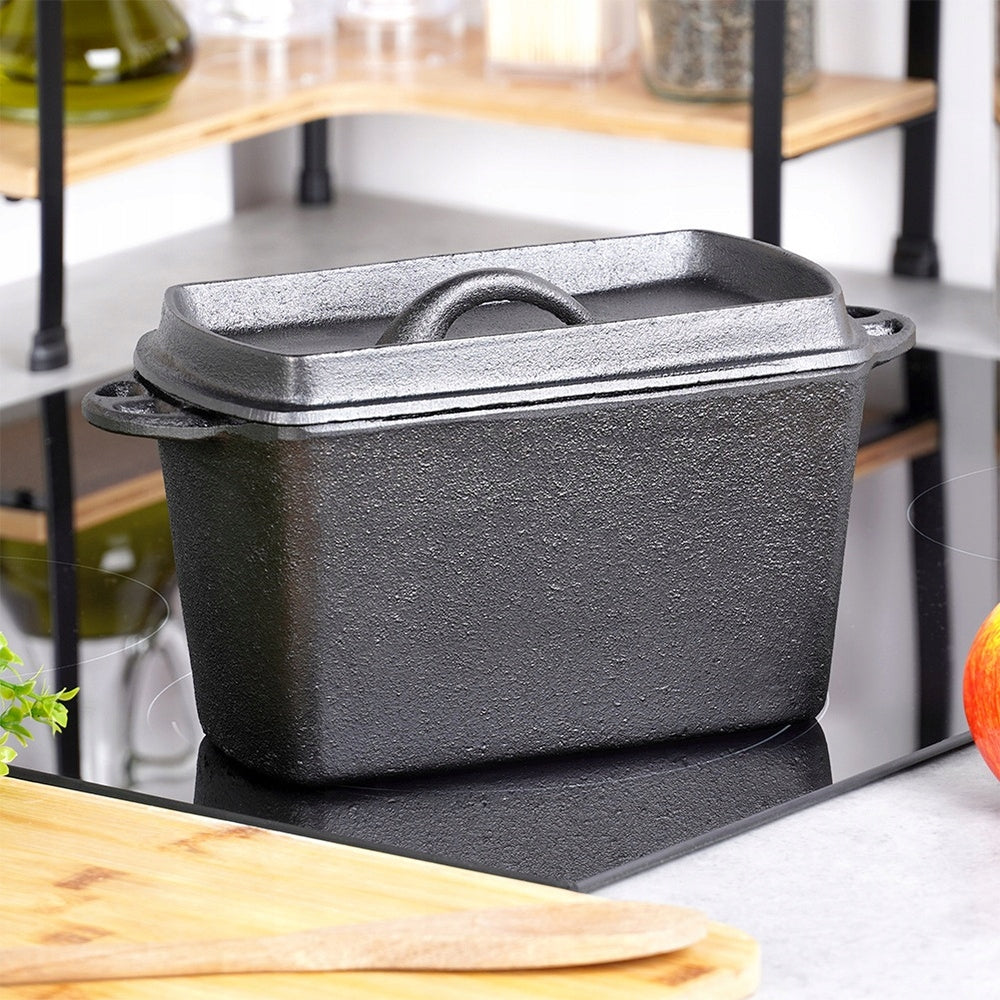 CAST IRON Bread Baking Mold Pan with Bread Lid Packaging status original