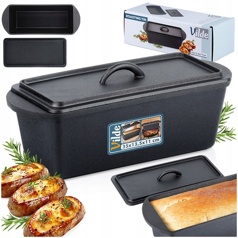 CAST IRON Bread Baking Mold Pan with Bread Lid