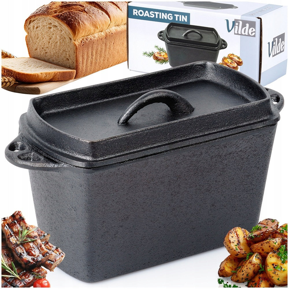 CAST IRON Bread Baking Mold Pan with Bread Lid