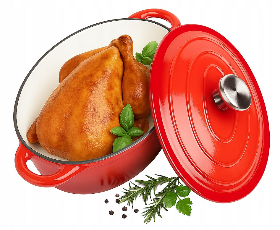CAST IRON Enameled 4 L Deep Gooseberry with Lid INDUCTION GAS Packaging status original