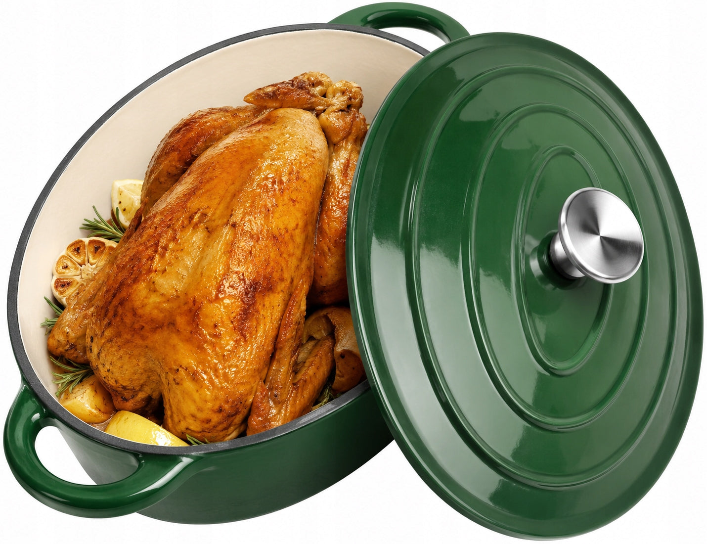 CAST IRON Enameled 6,4 L Deep Gooseberry with Lid INDUCTION GAS Manufacturer code KR-7753