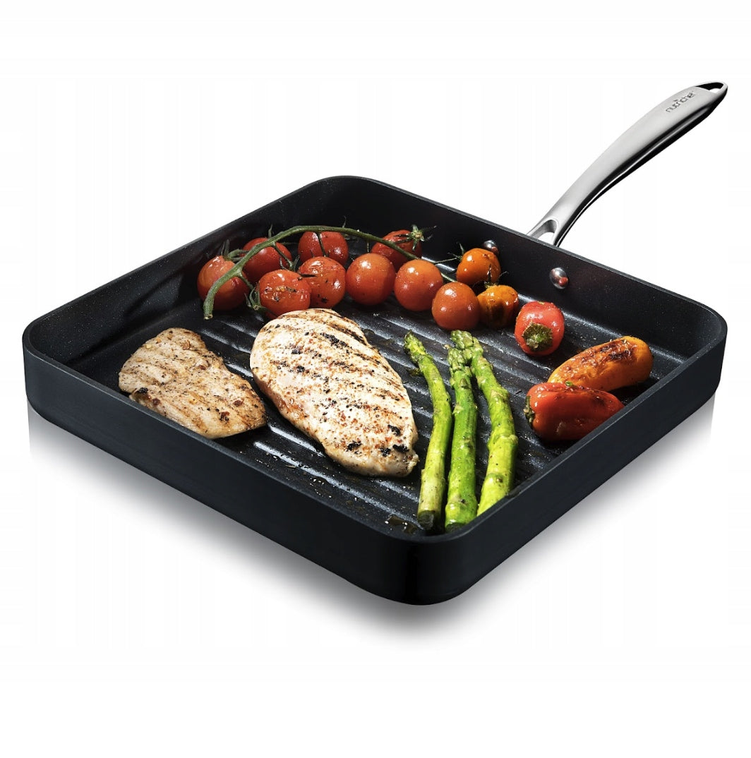 CAST IRON GRILL PAN RIBBED 28CM GRILL GAS OVEN