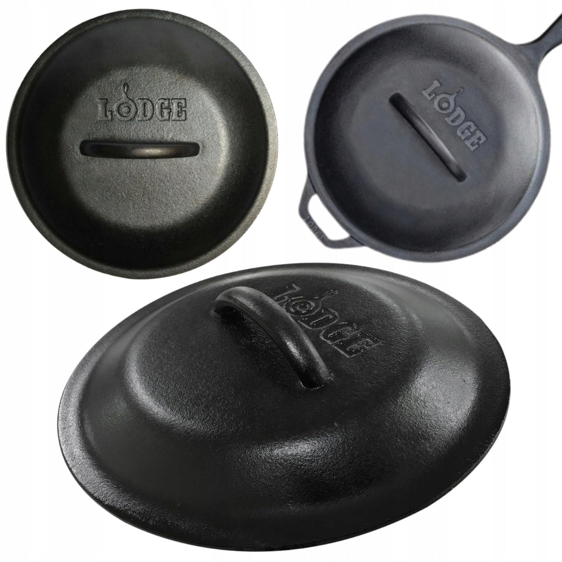 CAST IRON LID for pan LODGE 26cm COVER BLACK for grill FIREPLACE
