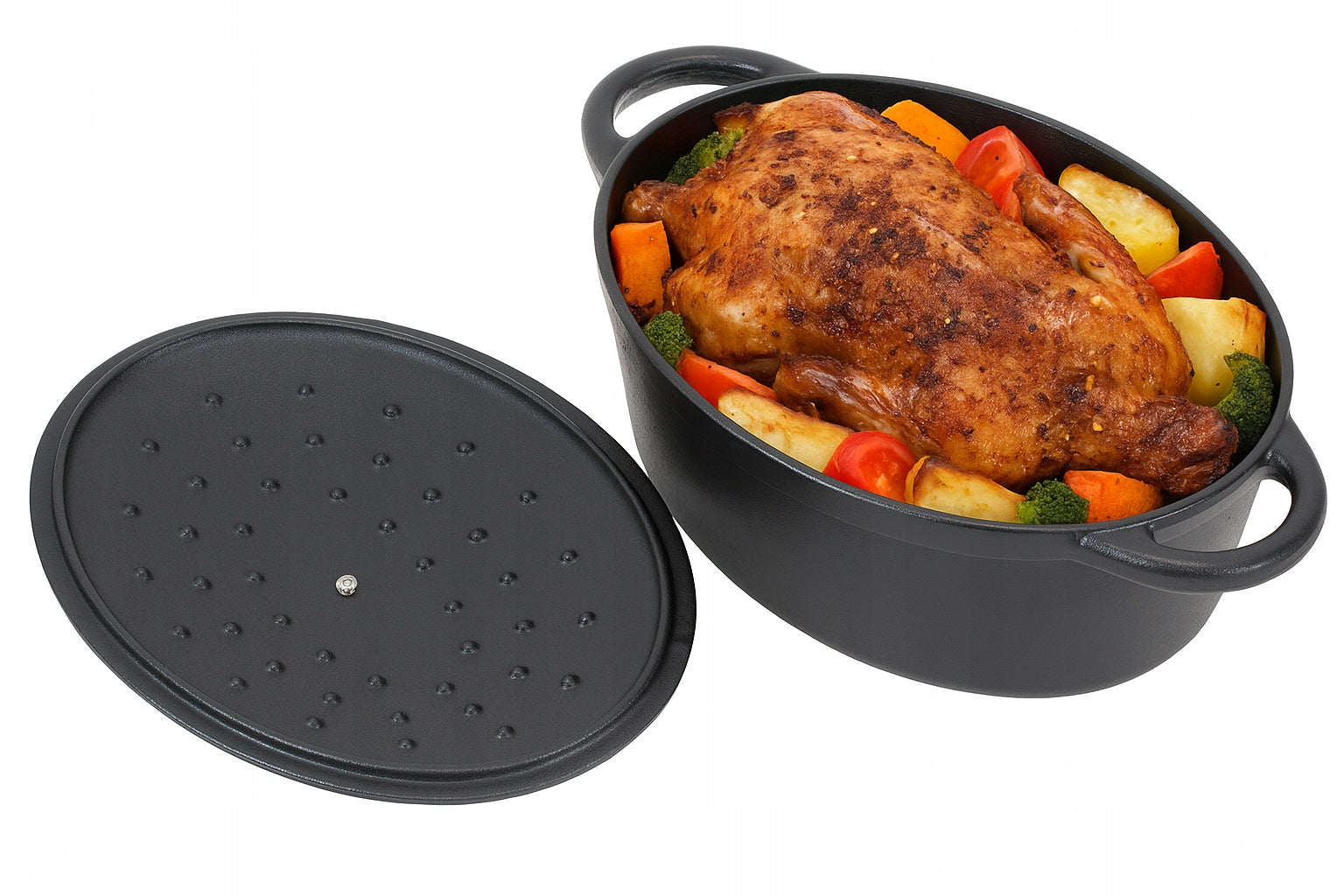 CAST IRON PAN 4,7 L Heavy Deep OVEN FIREPLACE INDUCTION GAS Brand Krisberg