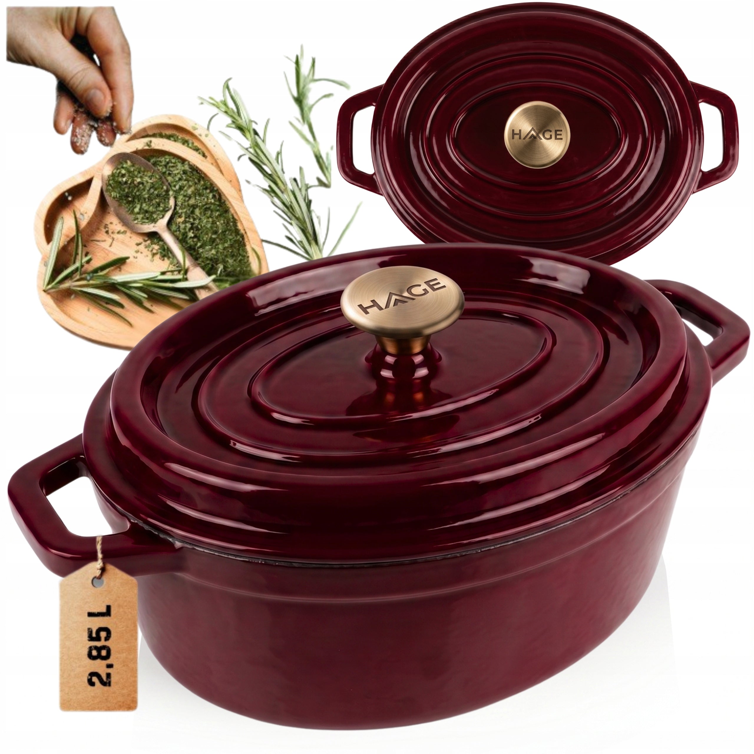 CAST IRON PAN ENAMELLED BREAD BAKING MOULD INDUCTION GAS 2,85 L