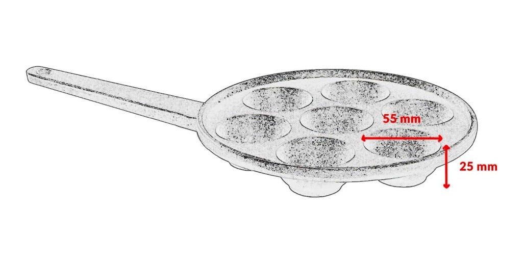 CAST IRON PAN FOR MINI PANCAKES TAKOYAKI 7 HOLES INDUCTION Packaging status original