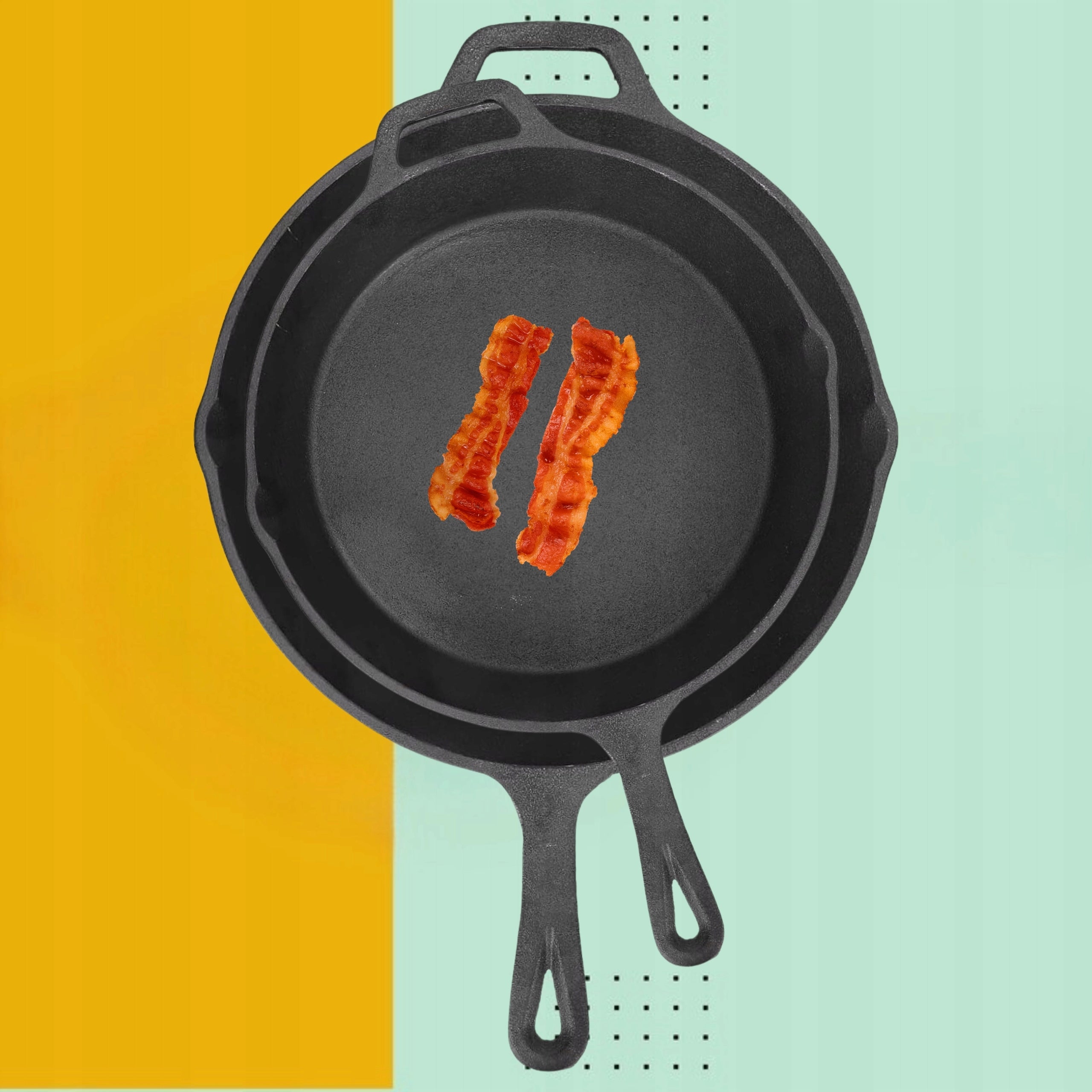 CAST IRON PAN LARGE SET 26cm and 31cm INDUCTION FIREPLACE GRILL PLATE Packaging status original