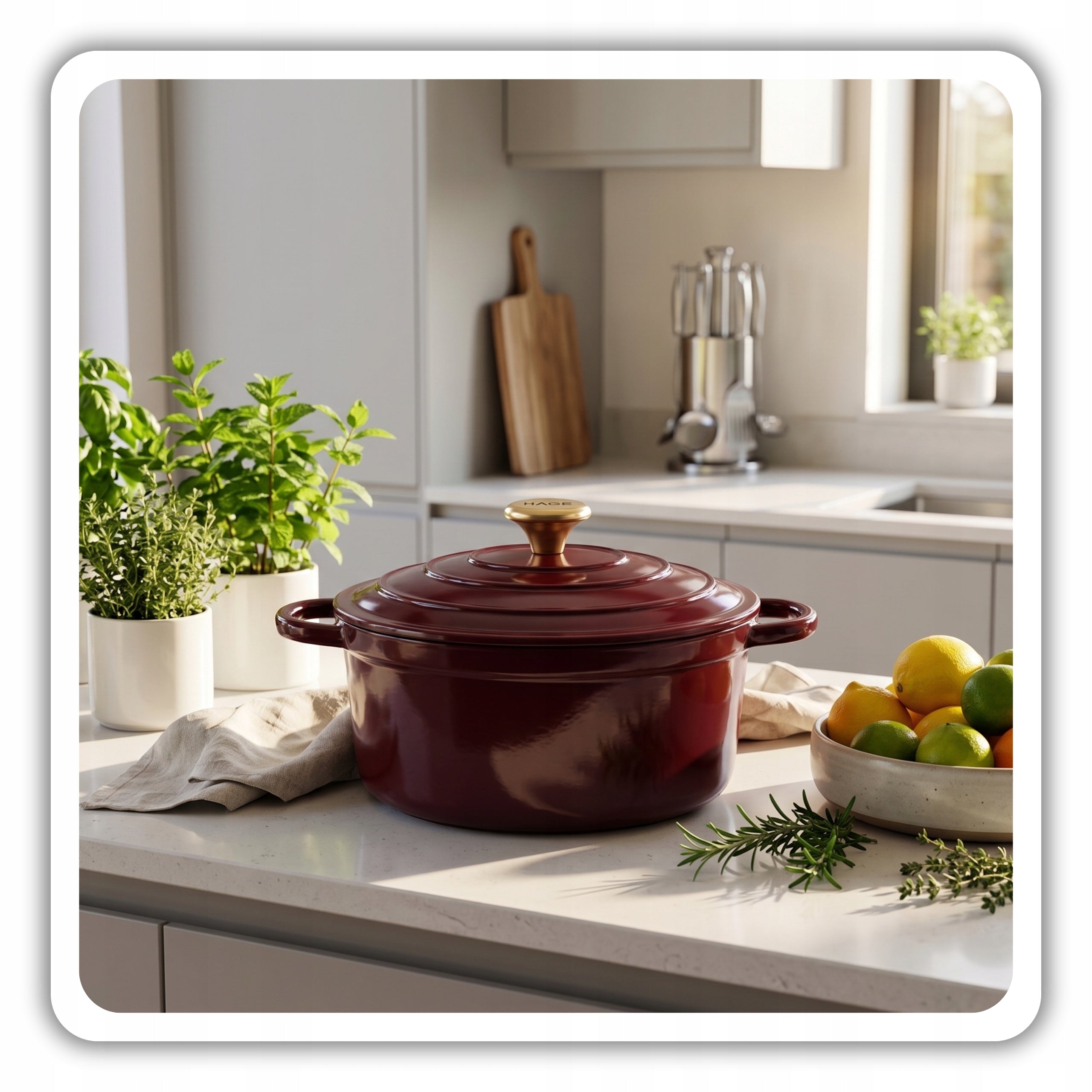 CAST IRON POT 3L ENAMELLED WITH LID CHERRY INDUCTION OVEN 22CM Manufacturer code Garnek emaliowany wiśniowy 22cm 3L
