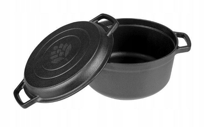CAST IRON POT WITH GRILL PAN 5L + 1L BROWIN EAN (GTIN) 5904816004403