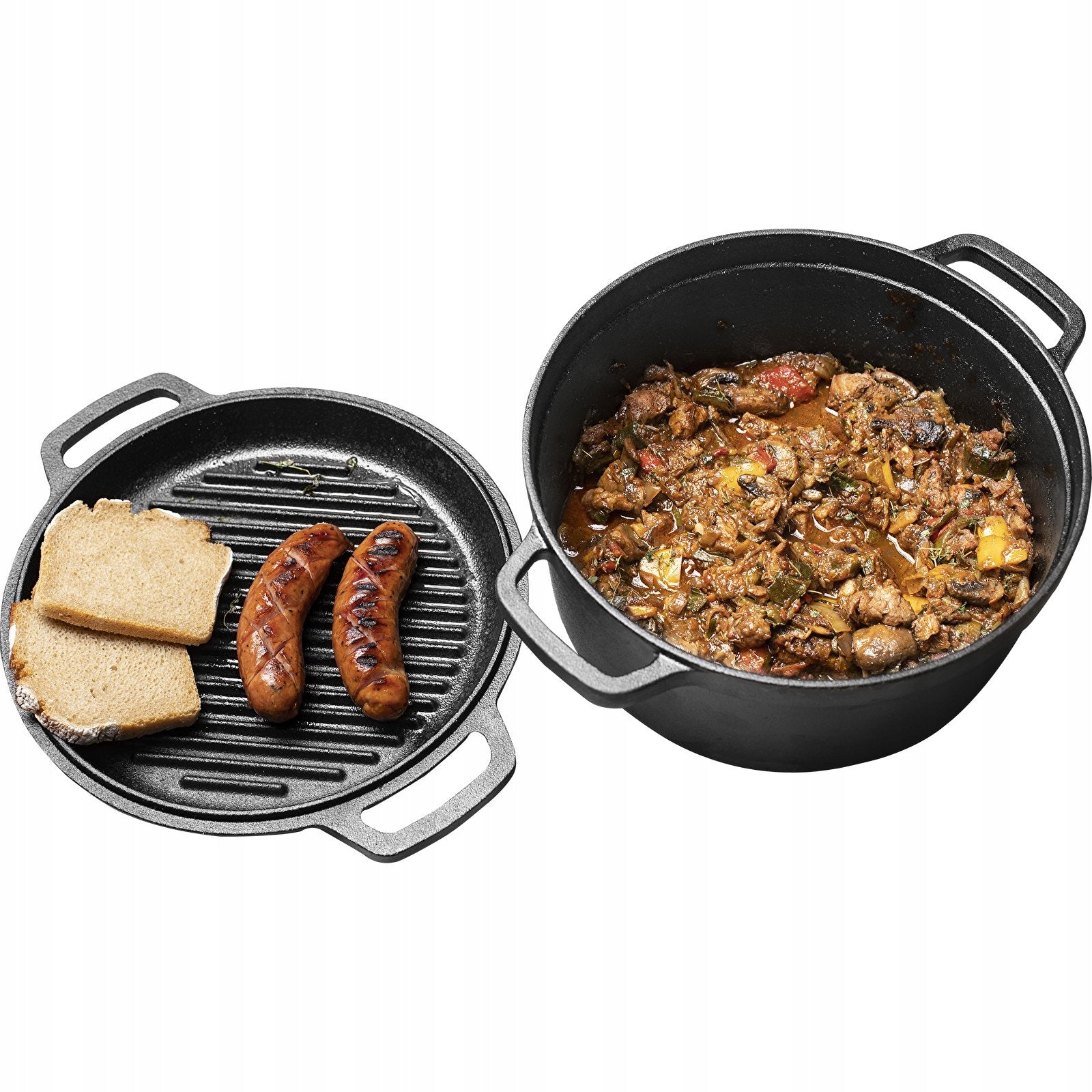 CAST IRON POT WITH GRILL PAN CAULDRON 3,5 L Brand Browin