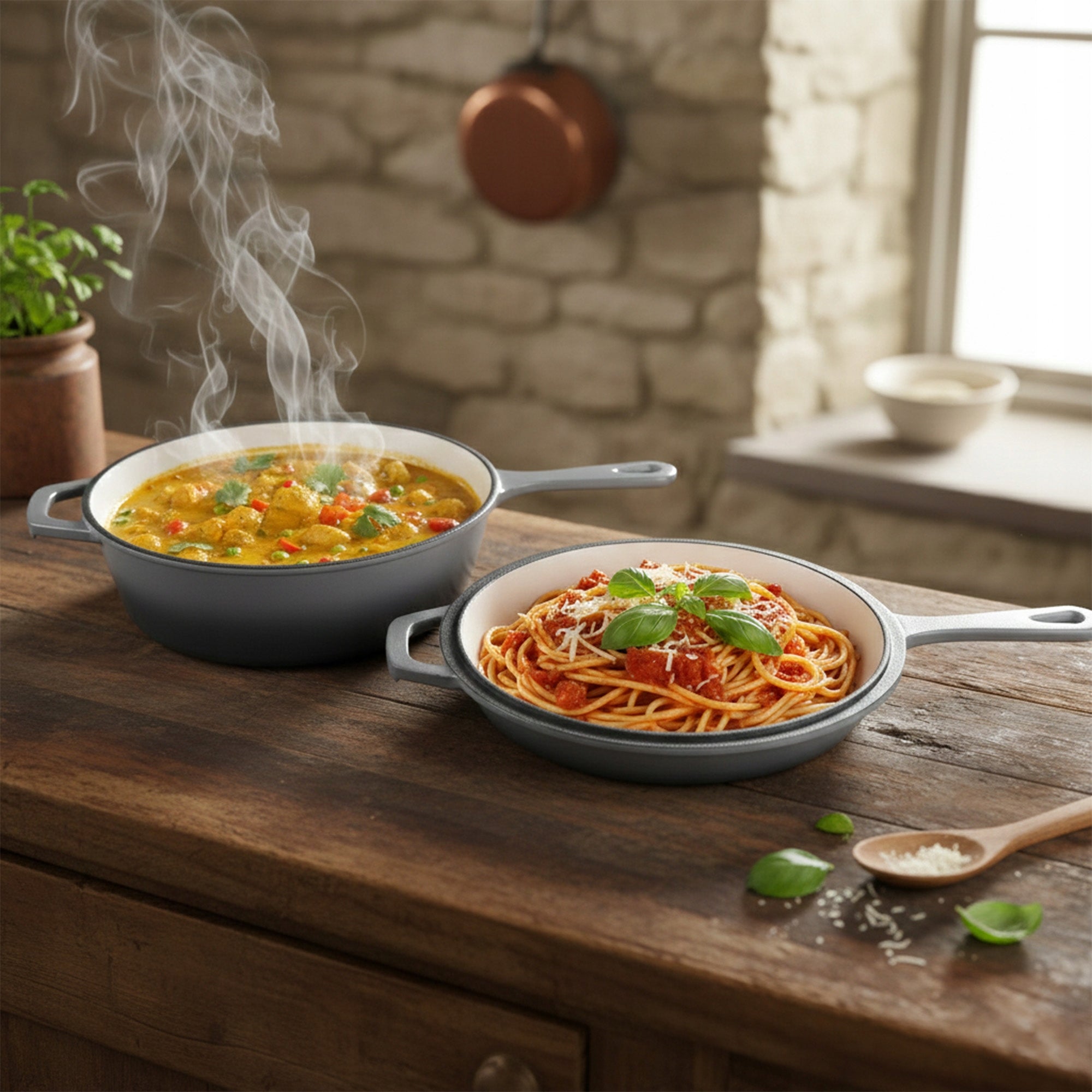 CAST IRON SAUCEPAN 2IN1 CAST IRON PAN ENAMELED COOKWARE SET 26CM 3,2L/1,4L Manufacturer code 5905155037190
