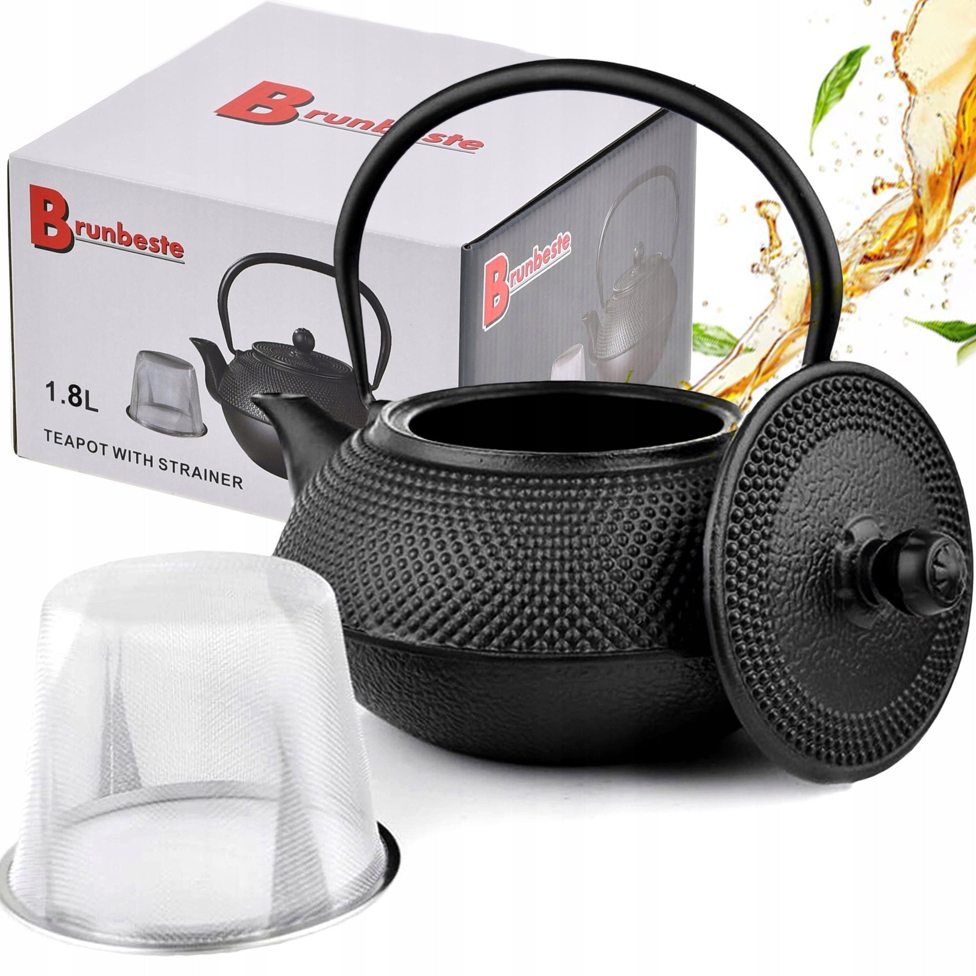 CAST IRON TEAPOT INFUSER WITH TEA STRAINER HERBS 1,8 L Manufacturer code BB-2492