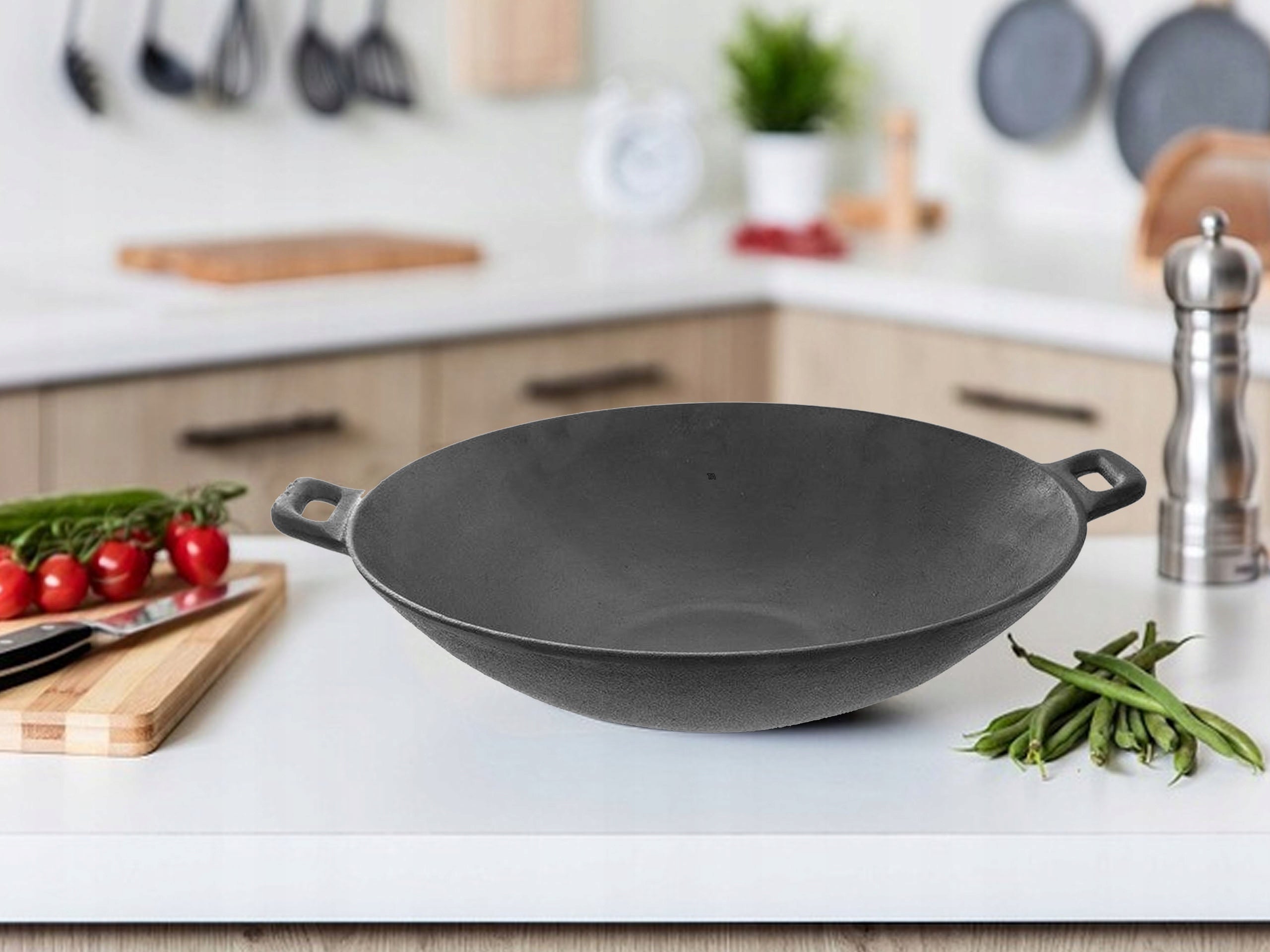 CAST IRON WOK PAN LARGE CHINESE ASIAN 30 CM Brand Orion