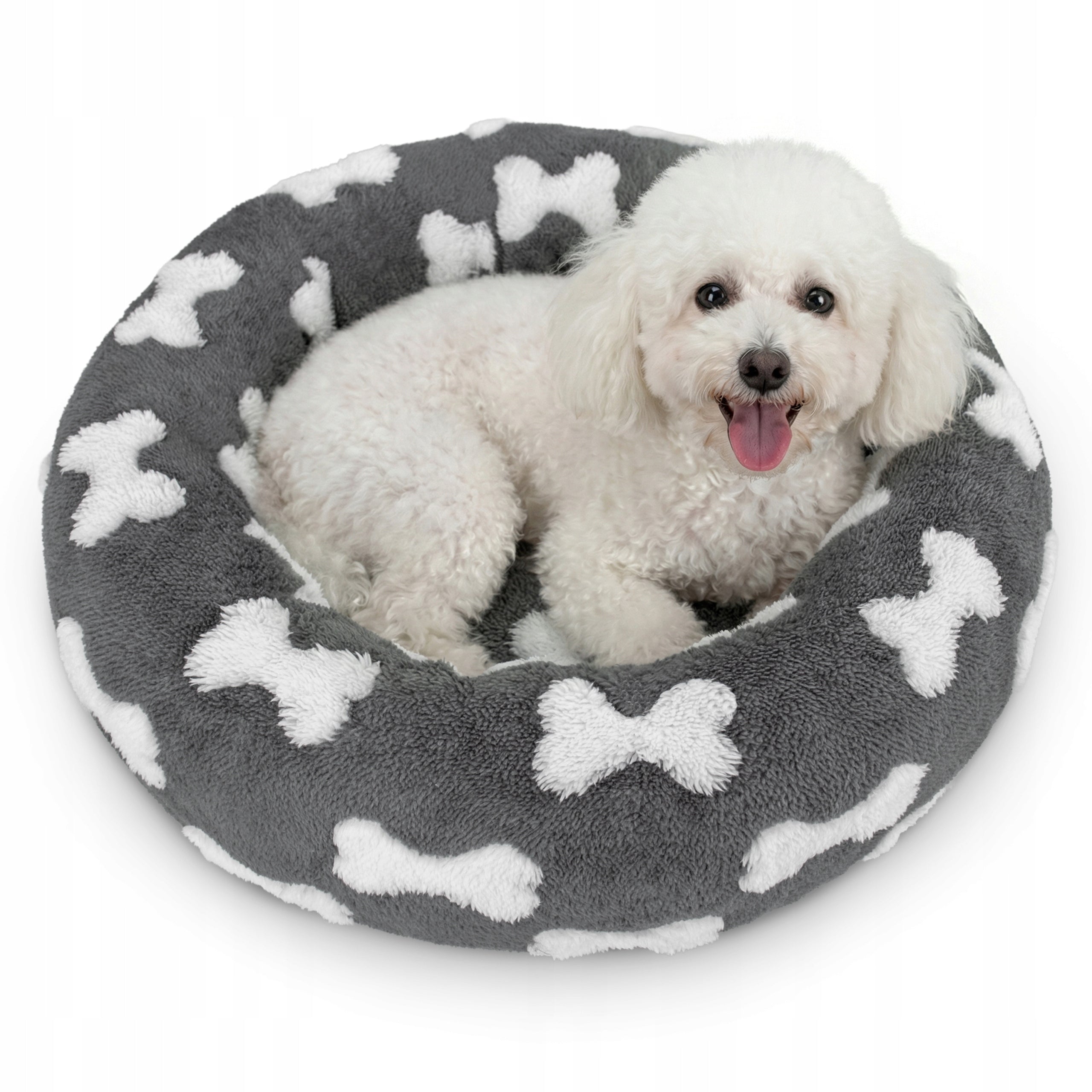CAT AND DOG BED ROUND 55 CM SOFT ENVELOPING FURRY ANKLES Kind bed