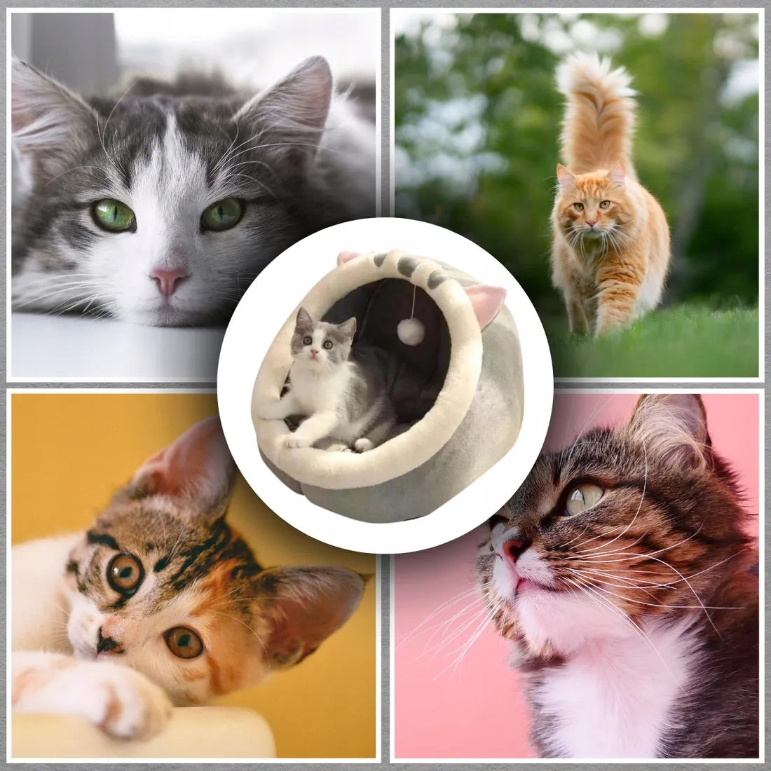 CAT BED BOOTH COTTAGE SOFT BED PLUSH PILLOW Manufacturer code LEGOWISKO DLA KOTA BUDKA DOMEK V22